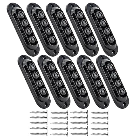 Krtopo 10 szt. 4 lamp ograniczających do przyczepy, 12/24 V, 3000 K, uniwersalne wodoszczelne światła obrysowe boczne, 86 mm, do przyczep kempingowych, ciężarówek, busów, przyczep kempingowych