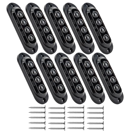 Image of Krtopo 10PCS 4 LED Side Marker Lights 12-24V LED Side Indicator Trailer Corner Position Lamps 3000k Warning Light Universal Waterproof for Truck RV Caravan Lorry Car Bus (Red)