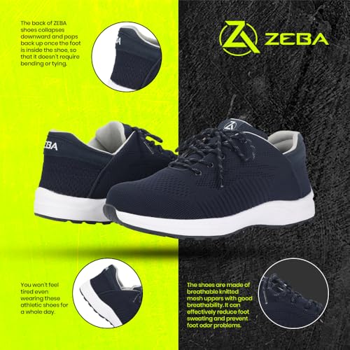 Image of ZEBA Hands Free Slip on Sneakers for Women - Step Up Your Comfort and Style with Perfect Walking Shoes and Fashion Sneakers Black