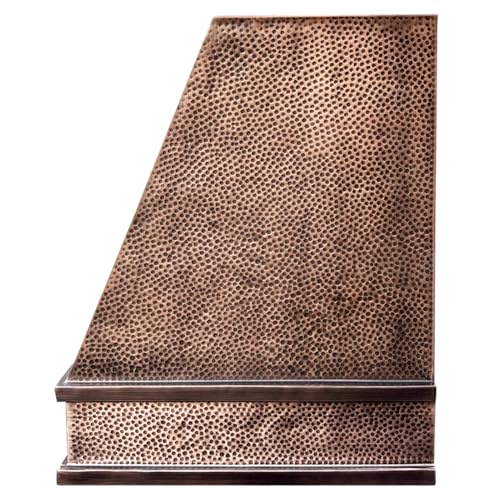 Image of SINDA Wall Mount Handmade Copper Range Hood for Kitchen with SUS304 Liner and Baffle Filter, 30 inchW x 27 inchHx 21 inchD, Antique Copper Beehive Hammered, In Stock