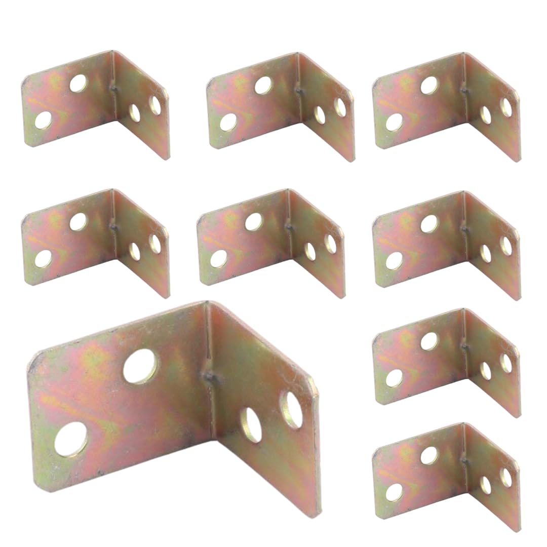 DEEGAA MART L Support Metal Bracket 1 X 1 Inch Corner Brace Mending plate 90 Degree Right Angle Reinforcement for hardware Wooden Chair Table Shelf Furniture Cabinet (White Zinc Coated)-48Pcs.