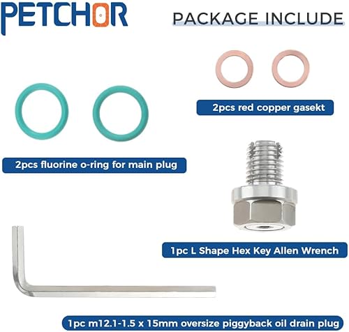 Miniatura 6 de M12.1-0.059 x 0.591 in Tapón de drenaje de aceite de gran tamaño, kit de reparación de rosca de bandeja de aceite autorroscante de acero inoxidable,