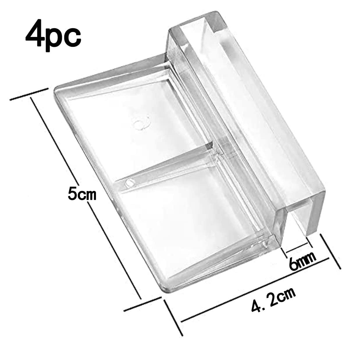 GHEART Clips de Protection en Verre pour Aquarium,Clips de Support d'aquarium,Supports en Acrylique,Pince Support de Réservoir de Poisson Accessoire pour d’Aquarium(Verre de 6 mm d'épaisseur),4 PC
