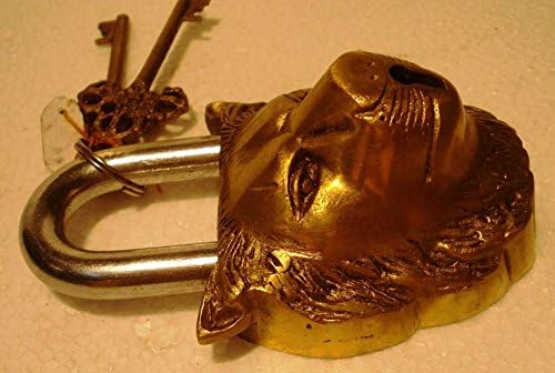 真鍮製半円状オブジェ（米国「YALE（エール）社」ロゴ入南京錠付き）