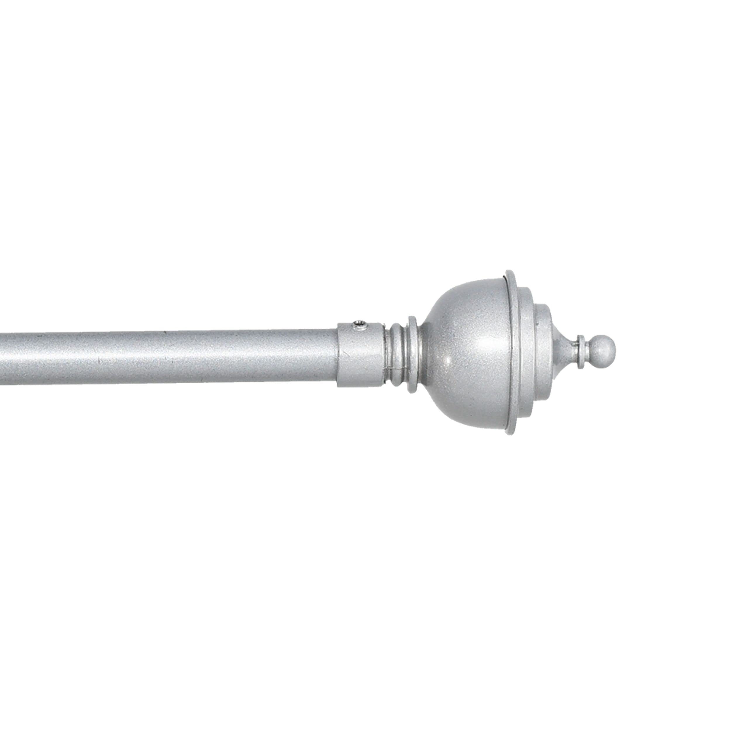 HOMEYA - Barra Cortina Extensible 120-210CM - Barra Metal para Cortinas con Remate Moderno - Palo 19m para Cortinas Ligeras