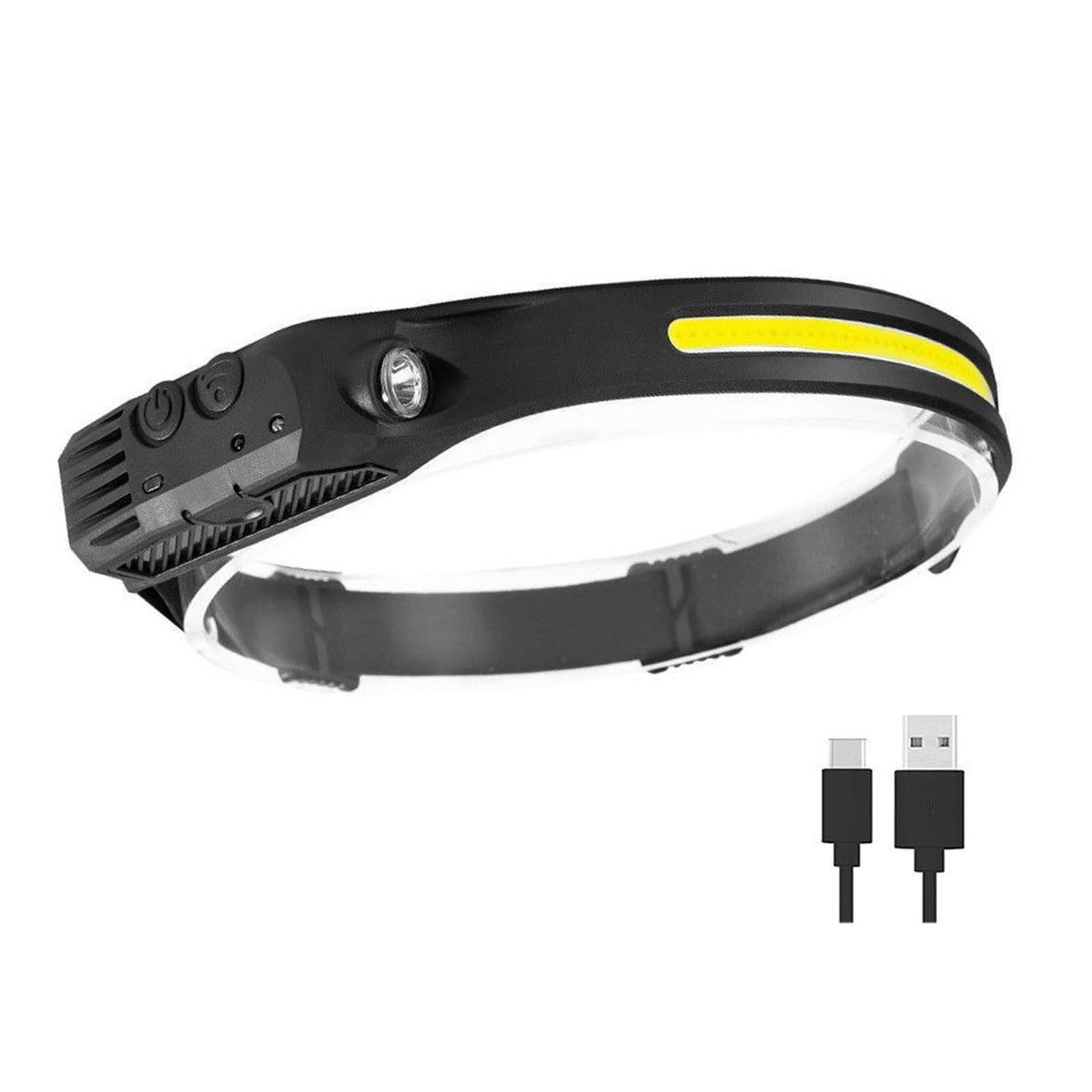 Linterna Frontal LED Recargable Linterna Cabeza LED Alta Potencia Luz Frontal Cabeza con Sensor de Movimiento 5 Modos de Luz Impermeable TYPE-C Interfaz para Correr de Noche Pescar Ciclismo Acampar