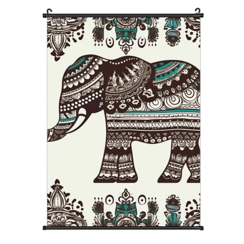 Poster éléphant bohème pour habiller un mur vide facilement avec une toile à suspendre