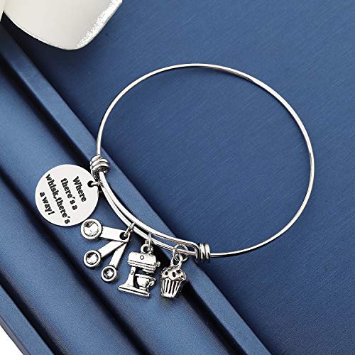Image of MYOSPARK Baker 'Where There's A Whisk There's A Way' Baking Bracelet Kitchen Gift for Chef Graduation