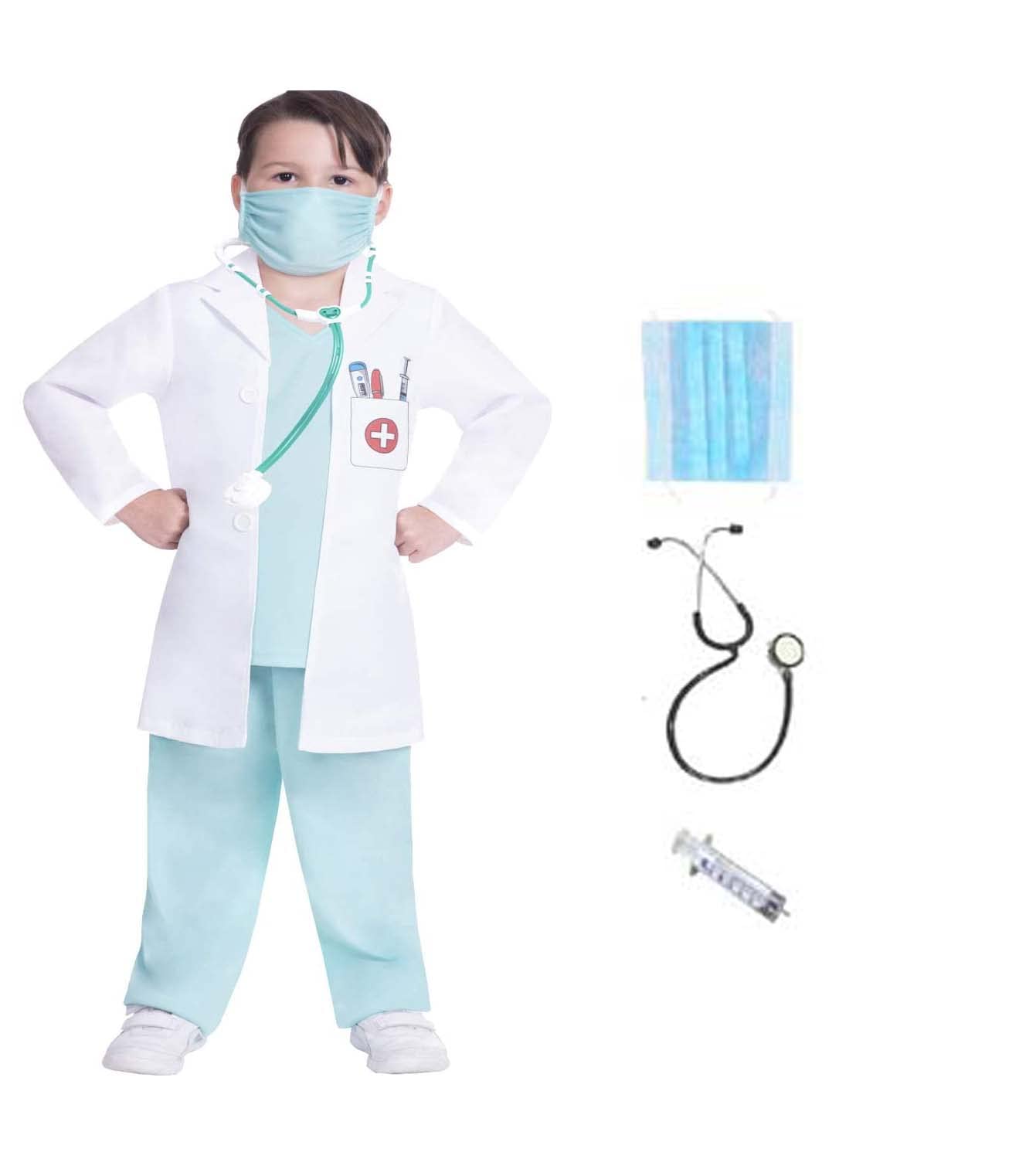 Chrisley Enterprises Doctor Costume For Kids | Full Sleeves Coat + Stethoscope Socal Helpers Lab (8-10 Years) White, Synthetic (B0BS8NJ67Q) Amazon Price History, Amazon Price Tracker