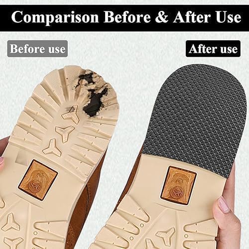 Image of Non-Slip Shoe Sole Protector For Men & Women | Self-Adhesive Rubber Grip Tape | Cuttable Anti-Skid Sole Repair Patch Roll (1M x 10CM)