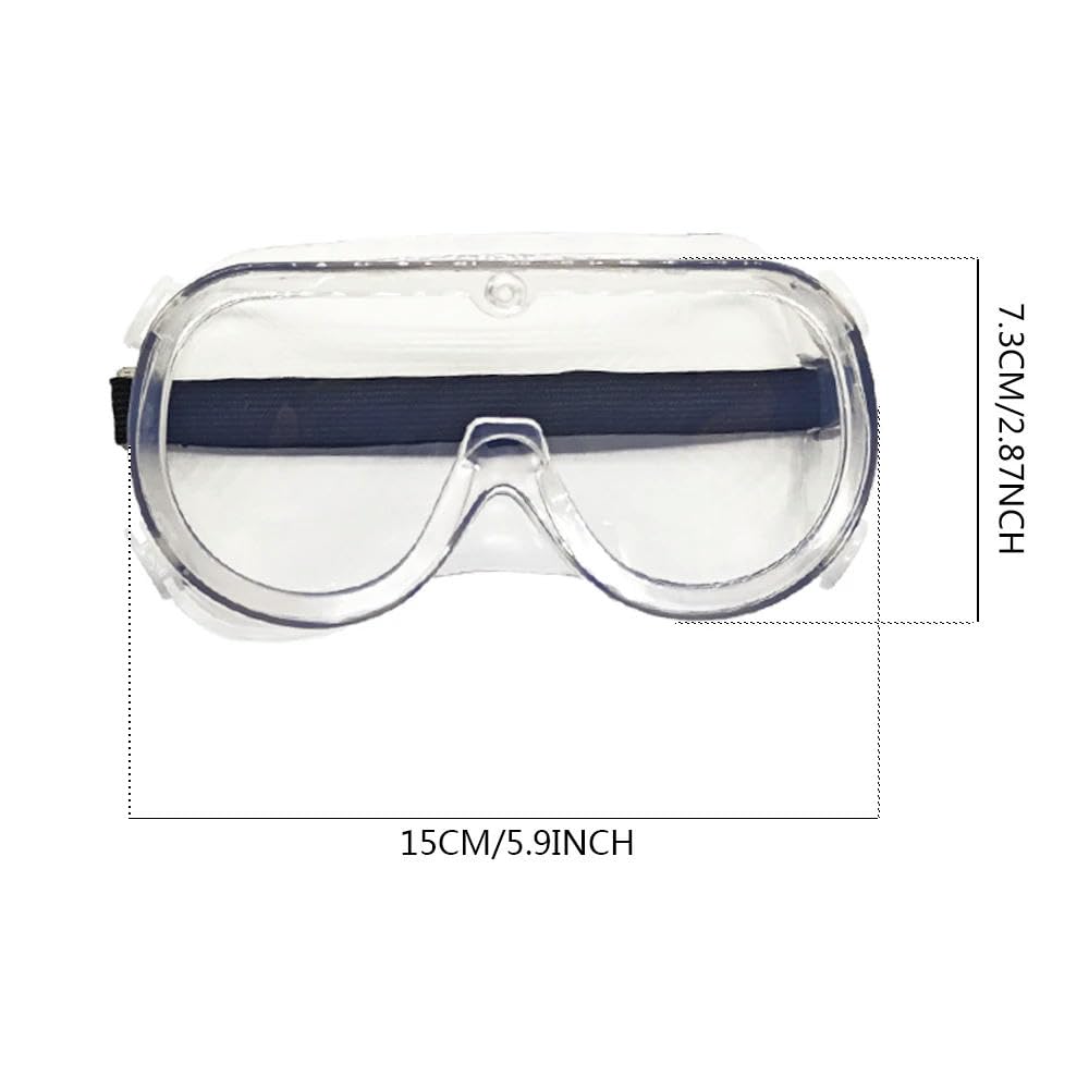 DYRBF - Occhiali di sicurezza contro gli schizzi chimici, ANSI Z87.1, occhiali da laboratorio a tenuta completa, lenti in policarbonato resistenti agli urti di grado F, con certificazione CE, anti