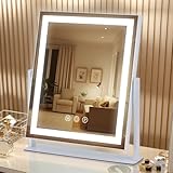 LED Vanity Mirror with Lights, Makeup Mirror with 3 Color Modes, Smart Touch Control, 360° Rotation for Desk,13.2