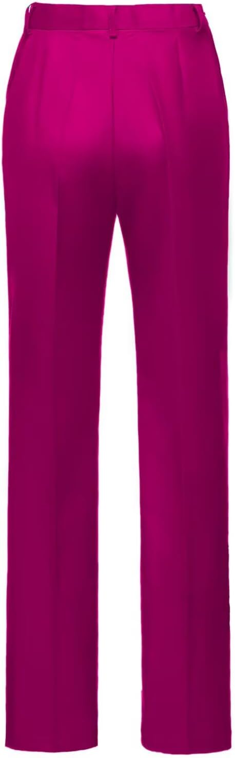 YUVUXE Women's Classic Fit Pink Solid Polyester Business Suit Set - Blazer & Pants - Working Women, Business Professionals
