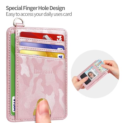 Image of Slim Minimalist Front Pocket Wallet, RFID Blocking Credit Card Holder Wallet with Detachable D-Shackle for Men Women