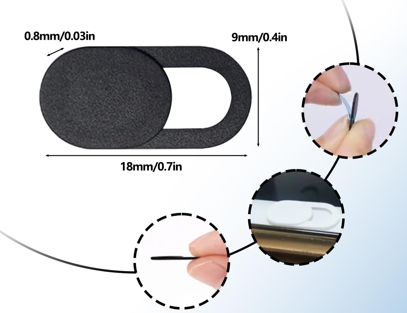 EAVUYIS 4 Stück Webcam Abdeckung, 0.8mm Ultra-Dünn