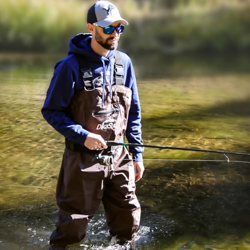 Image of Fishing Waders for Men & Women, Waterproof 2-Ply Nylon /PVC Chest Wader with Boots for Outdoor Sizes 4-13 Bootfoot