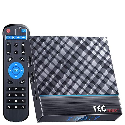 Android TV Box 9.0 4GB RAM 32GB ROM, TEC max+ Android TV Box Amlogic S905X3 Quad-Core 64bit with 3D 8K HD H.265, Dual-WiFi 2.4G/5G, USB 3.0 Smart TV Box