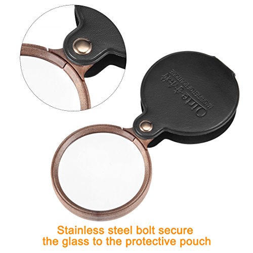 uxcell 10X Magnifying Glass with Leather Case #TOP28
