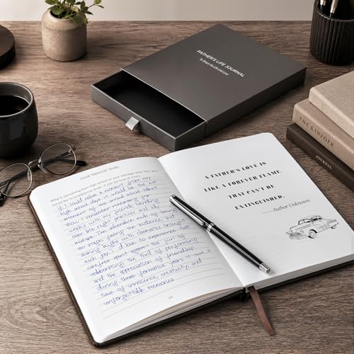 Best Fathers Day Gift for Dad from Daughter Son - Dad I Want to Know Your Life Story Leather Journal (Hardcover) - Guided Legacy Journal to Share His Life Story - Ideal Gifts for Dads Birthday - Image 2