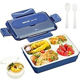 Bento Boxes for Adults and Kids, 1200ML Bento Lunch Box with Leak-proof 3 Compartment Lunch...