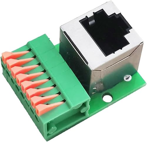 Vista 11 de Terminal de conexión Ethernet RJ45 de 2 piezas - RJ45 8P8C hembra a 8Pin adaptador Terminal Breakout, tipo de prensa rápida Conector de interfaz