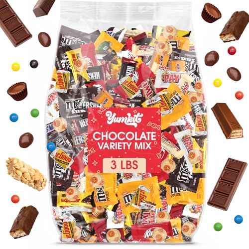 Bulk Chocolate Variety Pack – 3lb Big Bag of Bulk Chocolate Individually Wrapped – Large Chocolates Assortment for Pinatas, Party Favors & Easter Basket Stuffers