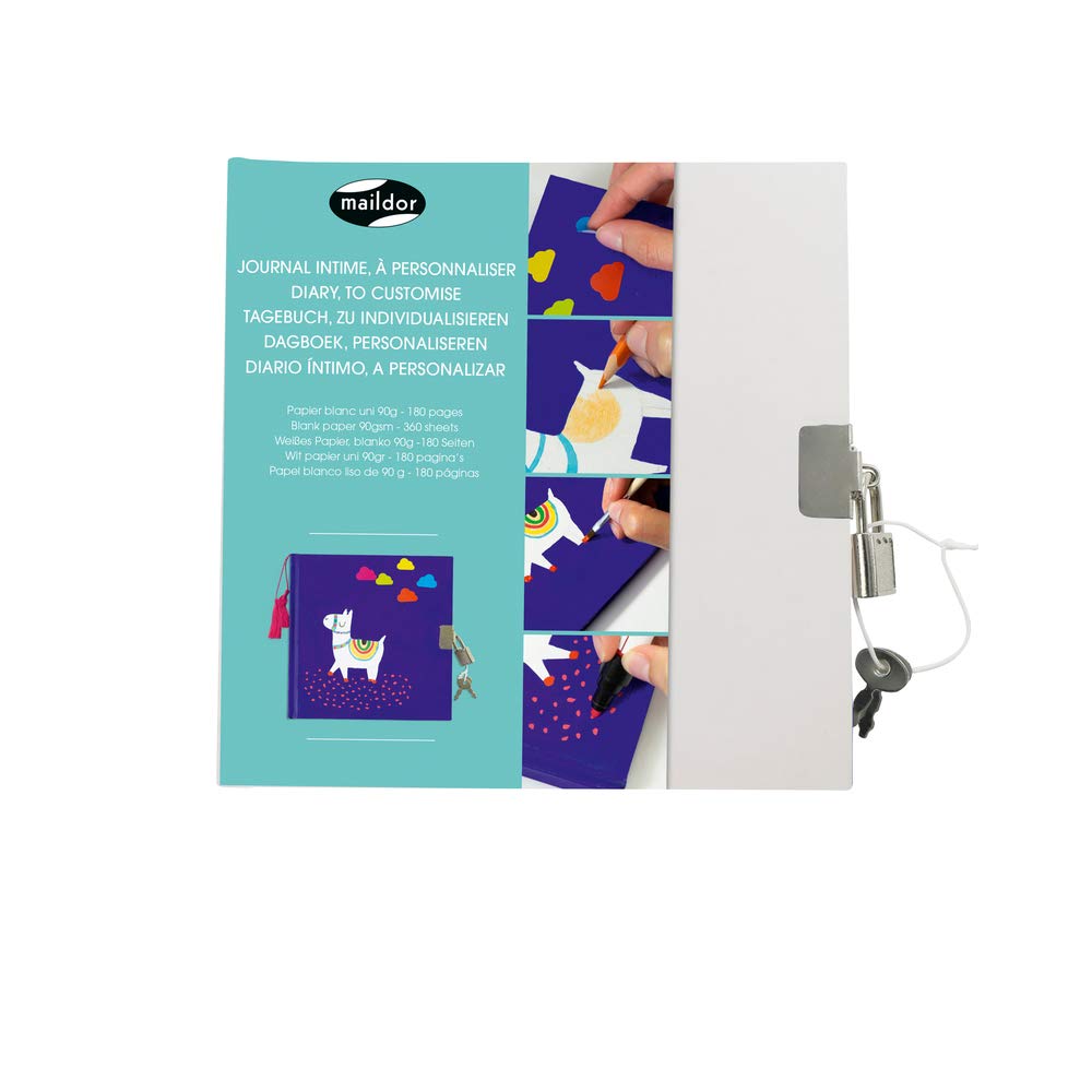 Clairefontaine GB020O Pamiętnik do personalizacji, 16 x 16 cm kwadratowy z kłódką 1 szt., biały