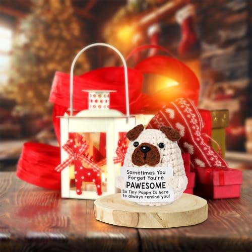 SPERMUOY Positive Hund Geschenke,Gehäkelte Kuscheltiere Hund Emotional Support Geschenk,Pocket Positive Pocket Hug Positive Kartoffel.