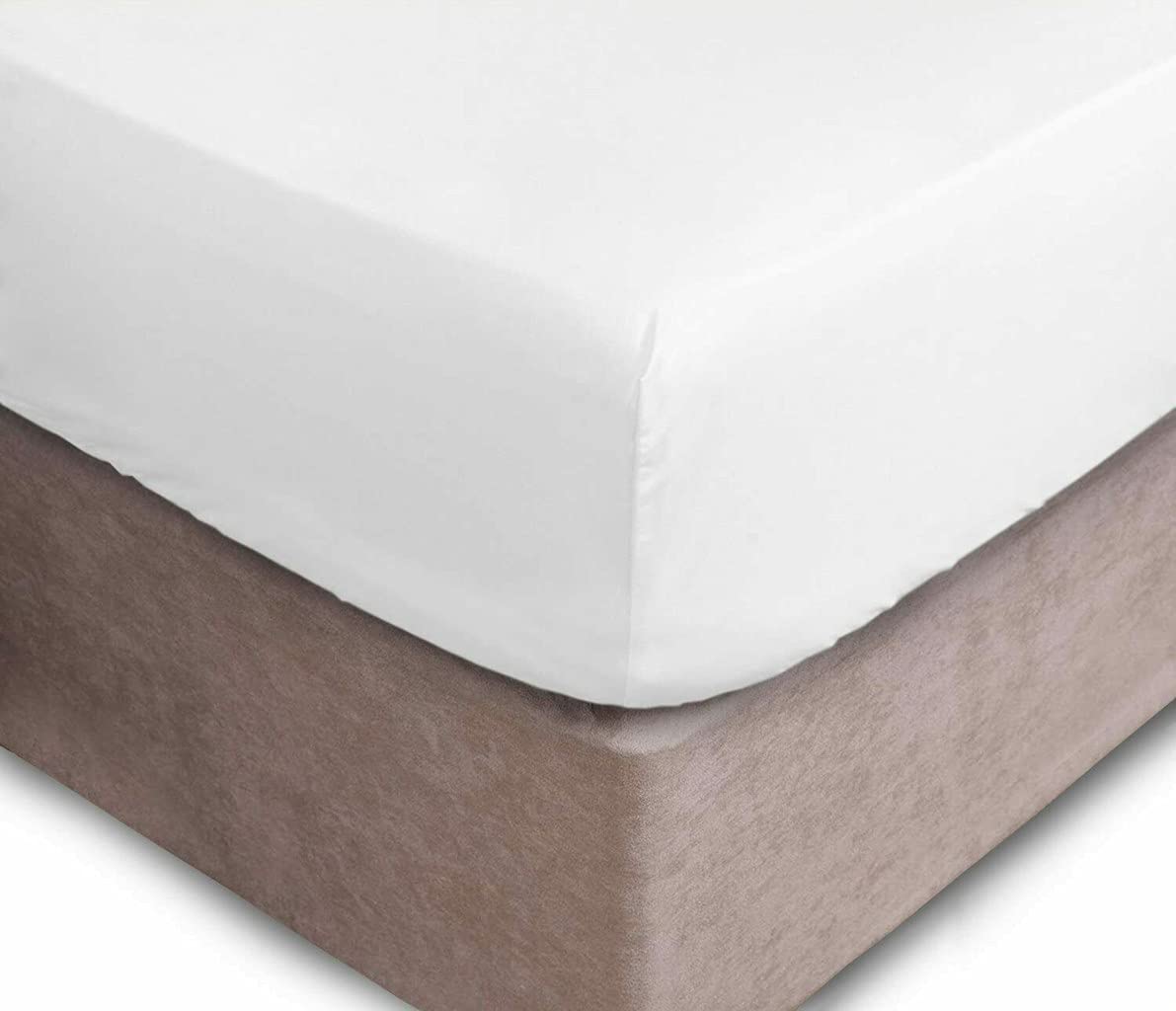 Goldstar White 400 Thread Count Super Deep Fitted Bed Sheets Egyptian Cotton, Double