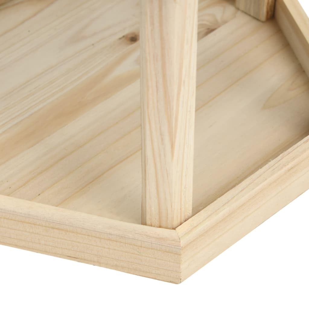 Mangloder Comedero para pájaros con soporte de madera maciza de abeto, 33 x 110 cm, resistente a la intemperie, para jardín, balcón, terraza, comedero abierto para observación de aves silvestres y