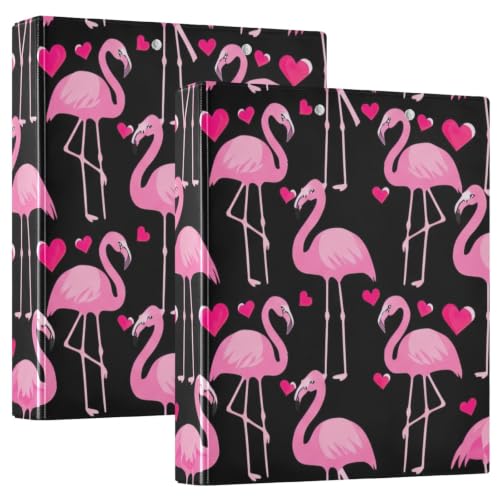 Classeur de bureau imprimé flamants roses avec poches pour ranger les feuilles volantes