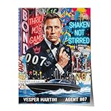 CANVEO James Bond 007 Poster, Pop Art Leinwand Bild, 