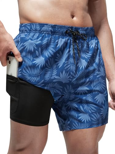 Arcweg Mens Swimming Trunks 2 in 1 with Boxer Liner 5.5