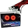 iJDMTOY 20-Piece 5mm Brilliant Red 12V LED Emitter Lights w/Wire Pigtails Compatible With Tail Lamps, Brake Lights, Angel Eyes Halo Rings or Headlight Retrofit Custom DIY Build