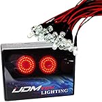 iJDMTOY 20-Piece 5mm Brilliant Red 12V LED Emitter Lights w/Wire Pigtails Compatible With Tail Lamps, Brake Lights, Angel Eyes Halo Rings or Headlight Retrofit Custom DIY Build