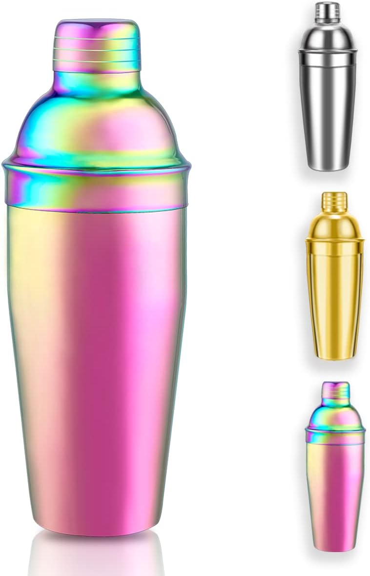 Kyraton Rainbow Cocktail Shaker, Professional Grade Martini
