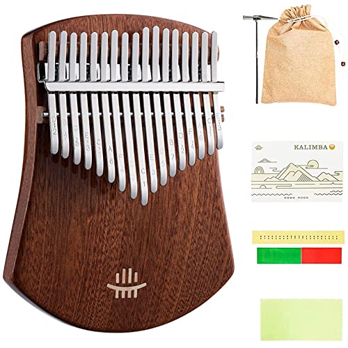 Dayu.p Kalimba 17 clés Thumb Piano, Mbira avec Sac de Jute, Usning Hammer et étude d'étude, Cadeau de Piano à Doigt for Enfants Débutants for Adultes Professional, Sapele Wood, Secteur Forme Cover