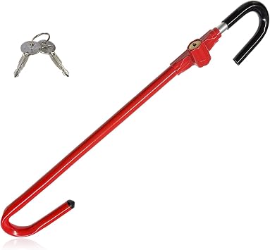 Car Steering Wheel Lock, Anti-Theft Car Device Steering Wheel Pedal Brake Lock with Keys, Adjustable Security Steering Wheel Lock Fit Distance from Steering Wheel to Pedal Within 21-30"