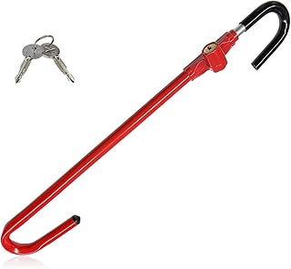 Car Steering Wheel Lock, Anti-Theft Car Device Steering Wheel Pedal Brake Lock with Keys, Adjustable Security Steering Wheel Lock Fit Distance from Steering Wheel to Pedal Within 21-30"