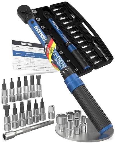 21-teiliges Drehmomentschlüssel-Set 1/4 Zoll – 1–25 Nm – einrastender Torque Wrench für Fahrrad, Bike, MTB & E-Bike – Ratschen-Set inkl. Bits – präziser Drehmoment-Schlüssel Reparatur & Wartung