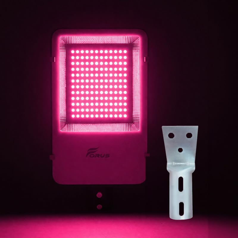 Image of Forus 120W LED Street Light with Clamp, IP66 Waterproof Outdoor LED Street Light, High Lumen 14400lm Pink, Aluminium Body for Road, Parking Lot, Garden & Industrial Outdoor Lighting (1 Pc)