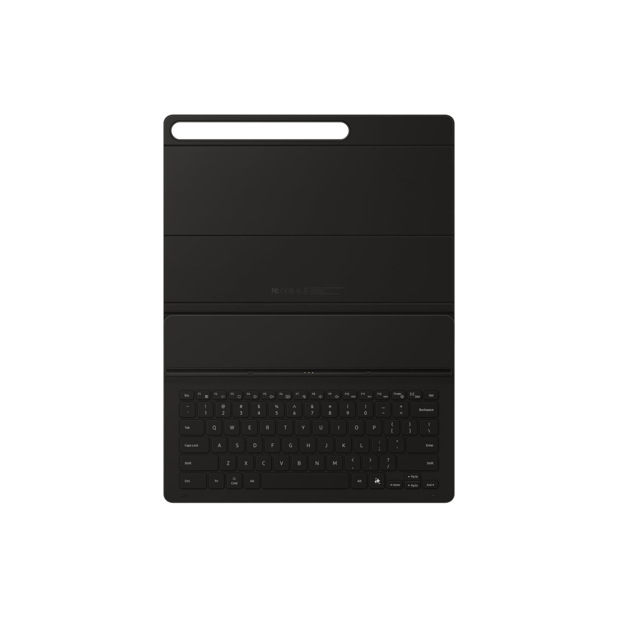 Samsung Book Cover Keyboard Slim EF-DX620 do tabletu S10 FE+ z klawiaturą QWERTZ i przyciskiem AI, jednoczęściowe etui na tablet, smukła konstrukcja, kieszeń na długopis, czarna