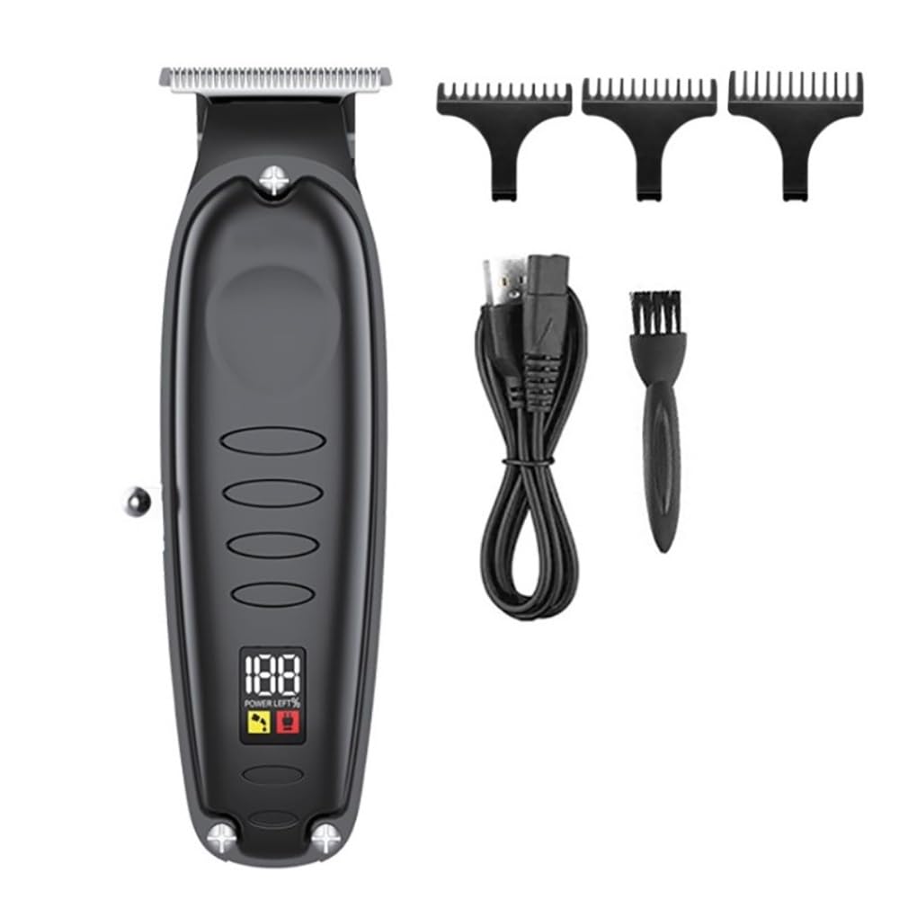 Hair Clippers for Men, Hairdresser Oil Head Carving Push Shear LED LCD Digital Display USB Professional Electric Push Shear