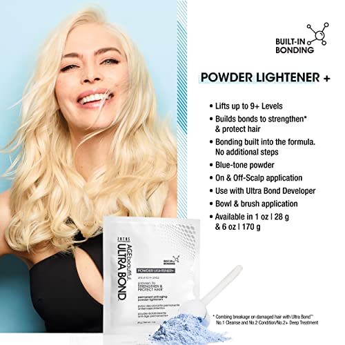 AGE beautiful Permanent Powder Hair Lightener with Ultra Bond Building | Strengthens, Protects & Nourishes | Lifts up to 9+ Levels | For Lightening & Highlights | 1 Oz - Thumbnail 3