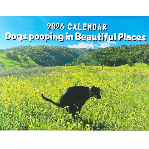 UptVin Dogs Pooping Calendar 2026 Dogs Pooping in Beautiful Places 2026