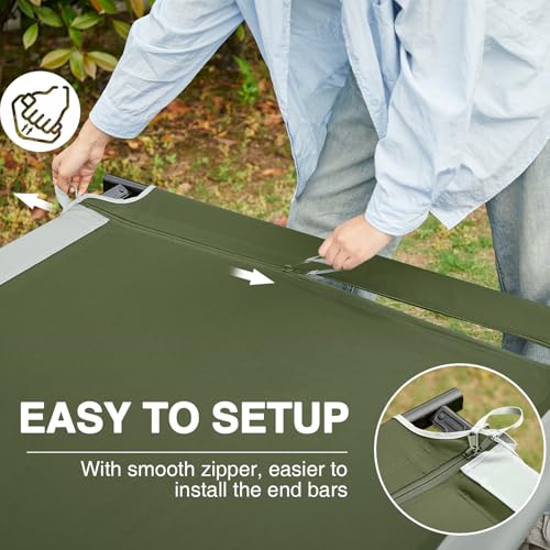 Image of EVER ADVANCED Extra Wide Camping Cot for Adults Oversized XXL Sleeping Cots Folding Cot Bed with Carry Bag, 84.3 inch L x 41.9 inch W, Support to 550 lbs