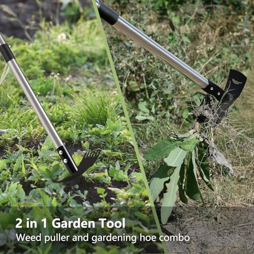 35% Off Weed Puller Tool with Long Handle - 2-in-1 Garden Tool