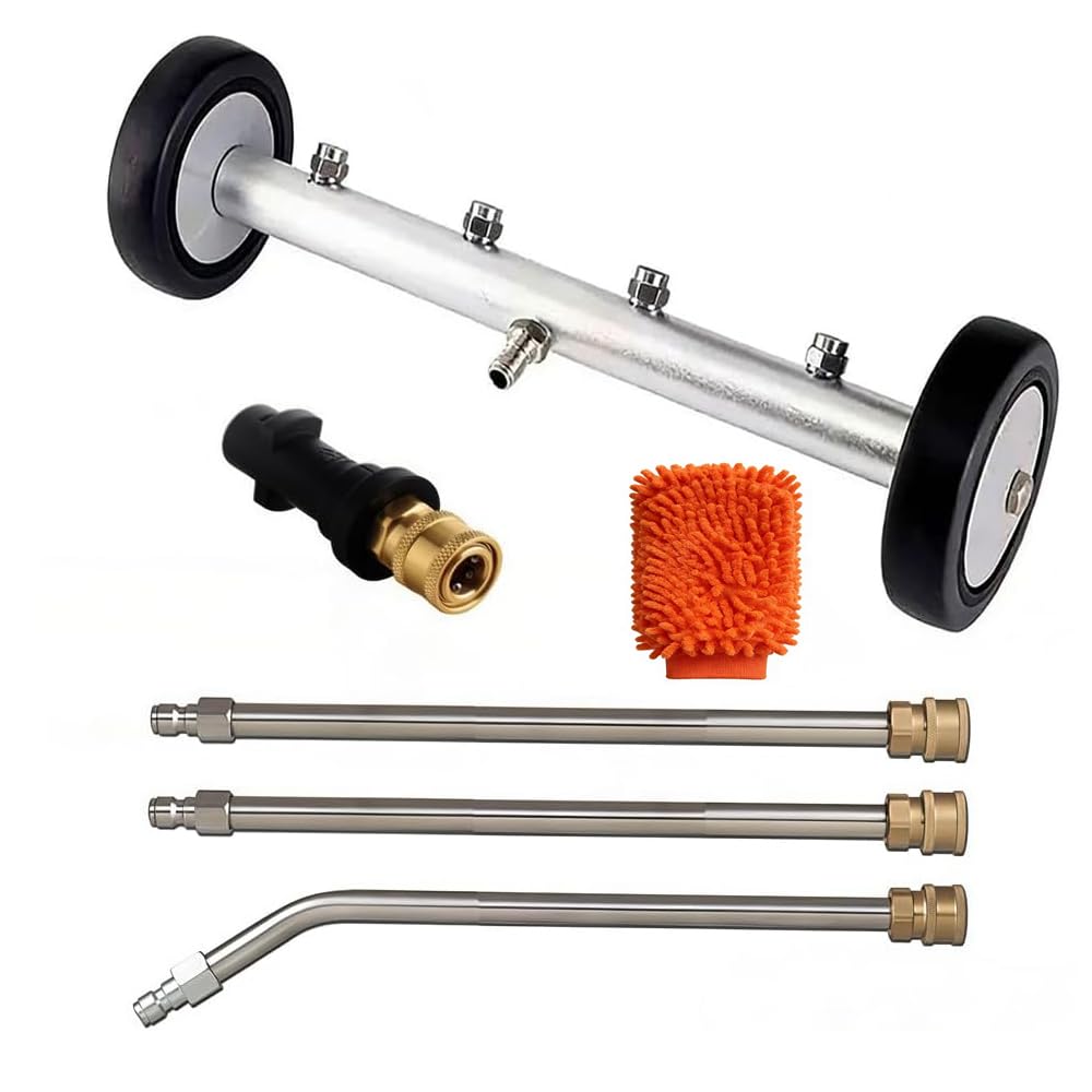 Lavaggio sottoscocca auto per idropulitrici ad alta pressione pulitrice per auto ad alta pressione con 3 tubi di prolunga e attacco rapido da 1/4", lavaggio sottoscocca auto, 4000 PSI per giardino
