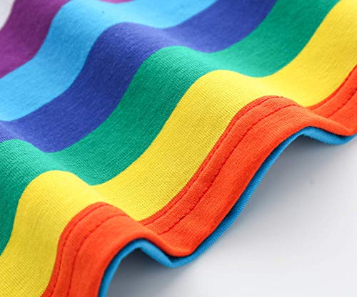 Camisetas Polo Mardonskey Meninos de Manga Comprida de Algodão Listrado para Crianças, Polo Rainbow/