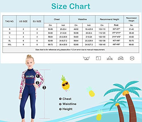 Image of Full Body Kids Swimsuit One Piece Rash Guard Long Sleeve Wetsuit Skin for Girls Boys